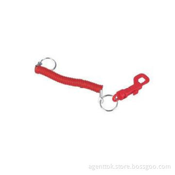 Decorative Red PP and PVC Promotional Keychains with spiral